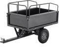 Heavy Duty ATV UTV Trailer Tow Behind Dump Cart, Yard Garden Trailer Pull Behind Dump for Lawn Mower Tractor Garden Waste (600pound&17cu.ft)