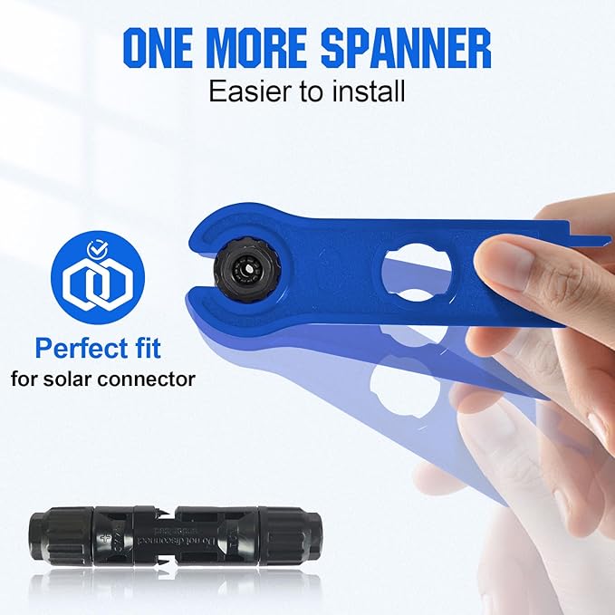ECO-WORTHY Solar Crimper Tool Kit 13 PCS Solar Tools - a Crimper, 10 Pairs of Solar Connectors, 2 Pairs of Solar Connector Spanner Wrench for Solar Panel Cable Assembly and Installation