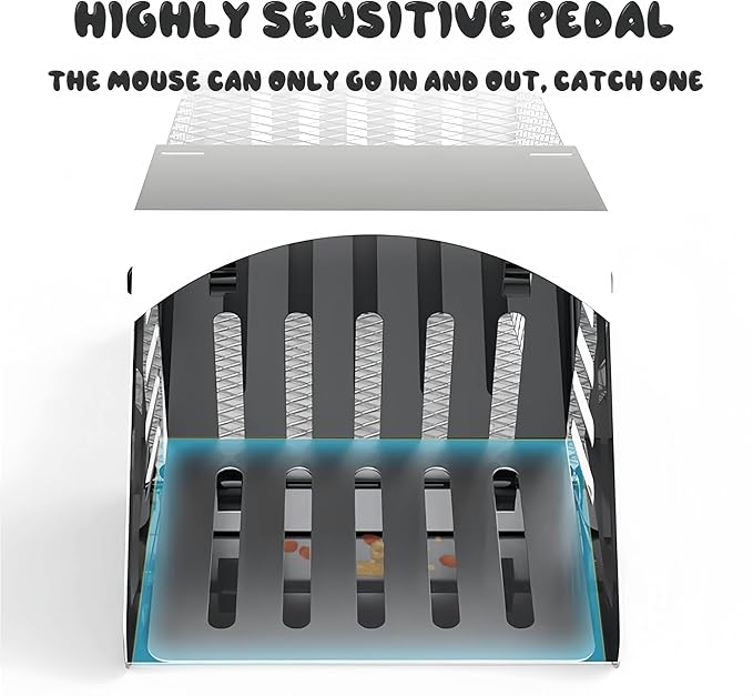 Automatic Mouse Trap, Humane Rat Trap Cage - Reusable Live Catch Rodent Trap for Mice, Rats, Squirrels - Safe & Effective Indoor/Outdoor