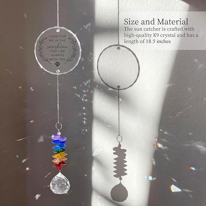 GIFTELIX Christmas Ornaments - Dog Cat Loss Sympathy Gifts - Pet Memorial Suncatcher - Remembrance Gift for Loss of Cat Dog - Bereavement Pet Lover Gift - Suncatcher Ornament - Christmas Tree Decor