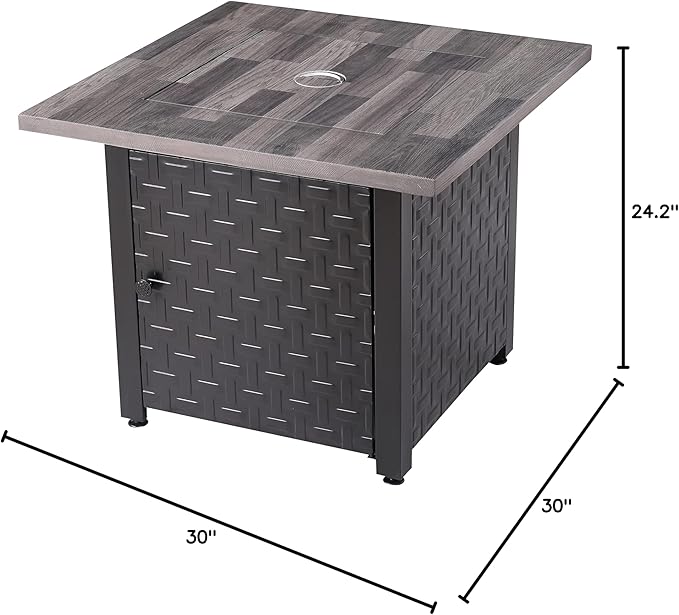 Endless Summer 30-in Black/Grey Tabletop Steel Propane Gas Fire Table