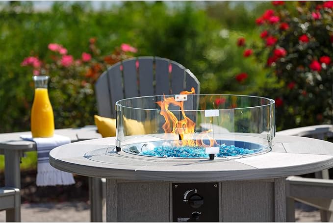 Stanbroil 10-Pound Fire Glass Beads - 1/2 inch Luster Fire Glass Drops for Fireplace Fire Pit | Gas Log Sets | Landscaping | Fish Tank, Caribbean Blue Luster