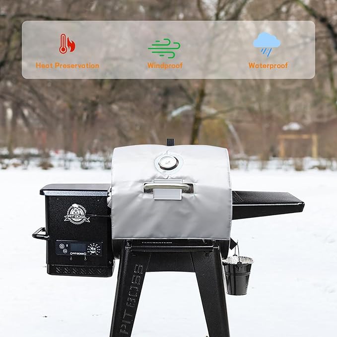 Insulation Blanket for Pit Boss Lexington/Sportsman/Navigator 550/540/500 Wood Pellet Smoker Grill,PB500NX PB500SP PB550G Insulation Blanket Grill Accessory for Winter Smoking,Silver