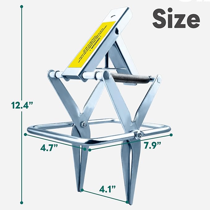 Metal Mole Trap with Spring-Loaded Mechanism, Mole Trap Killer, mole Traps That Kill Best,4-Pack Red Markers