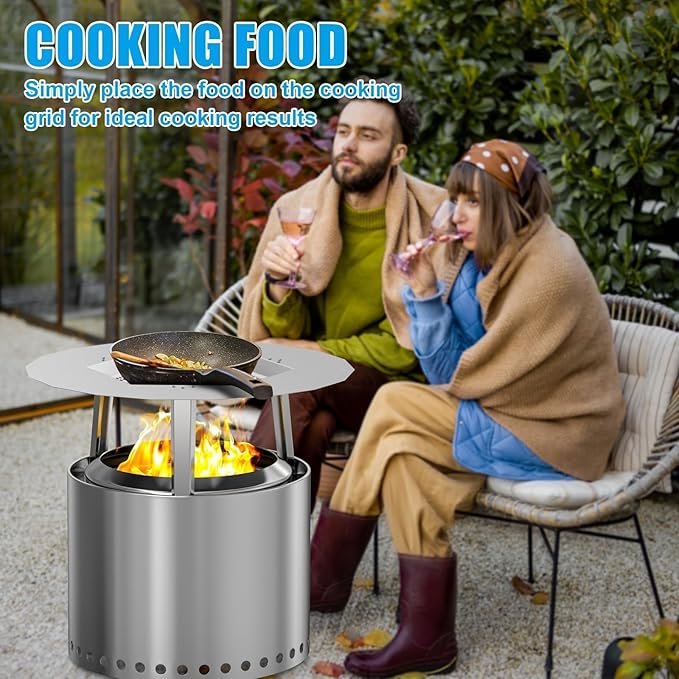 LS'BABQ One-Piece Heat Deflector for Solo Stove Yukon 27", Stainless Steel Heat Diffuser Accessories for Yukon Fire Pit with 3 Leg, for Most 27 inches Outdoor/Indoor Backyard Camping Fire Pit Stove