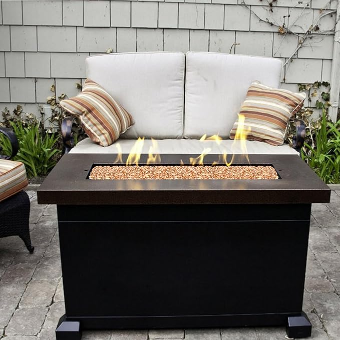 GasSaf Diamonds Fire Glass for Gas or Propane Fire Pit Fireplace & Landscaping 20-Pound 1 inch (Pink Luster)