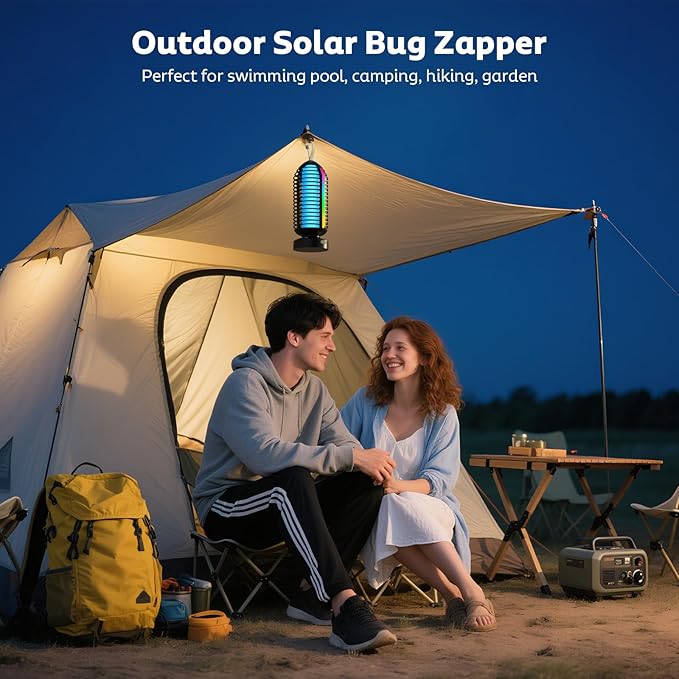 Bug Zapper Outdoor, Mosquito Zapper Outdoor Portable Electric Fly Zapper Rechargeable Mosquito Killer with LED Lights, 4200V Fly Trap Indoor for Home Backyard, Patio, Garden, Camping