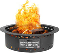 Iron Forge Tools Fire Pit Ring 36 Inch Outer/30 Inch Inner - Outdoor Heavy Duty Metal Round Smokeless Permanent Fire Ring Insert Liner (36x30x10)