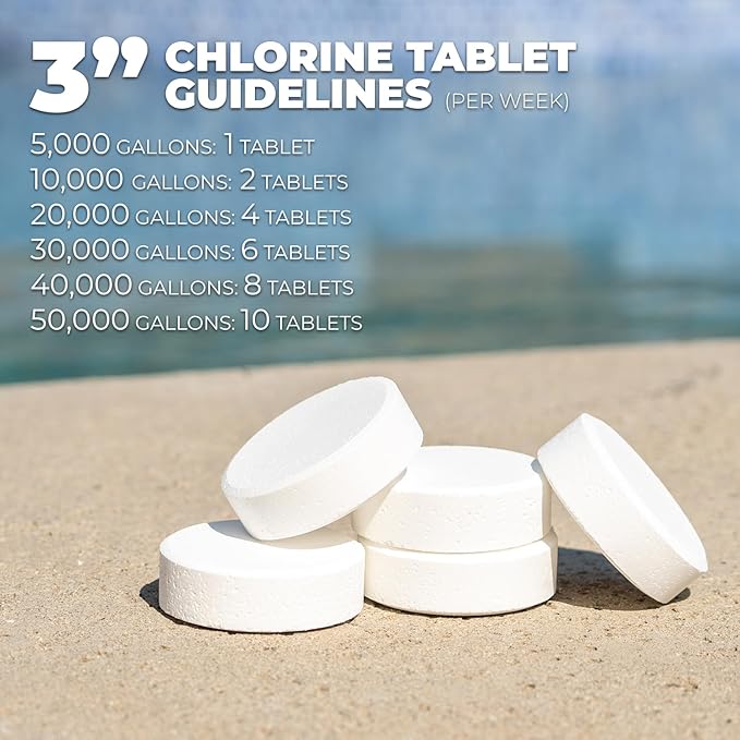 Xtremeclear 2-Pack Bundle 3" Swimming Pool Chlorine Tablets | 99% Pure Tri-Chlor| | Pro-Grade Pool Sanitizer Long Lasting & Slow Dissolving | 5 LBS