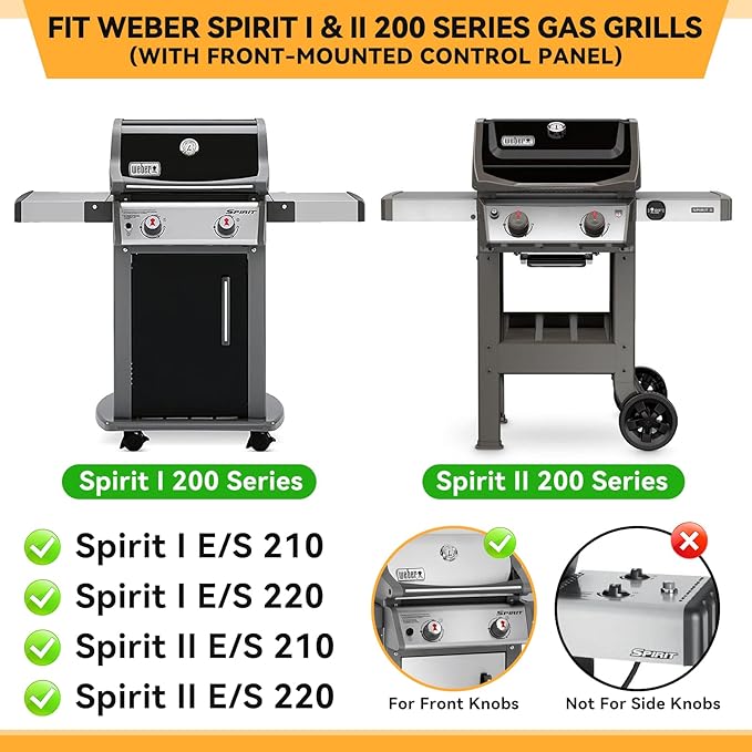 KifonMetals 15.3 Inch Flavorizer Bars for Weber Spirit I & II 200 Gas Grill with Front-Mounted Knobs, for Spirit E210 S210 E220 S220, Stainless Steel, 3 PCS, for Weber Spirit Grill Parts 7635