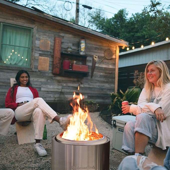 Smokeless Fire Pit, Portable Firepit Outdoor, 27 Inch Stainless Steel