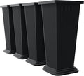 Set of 4 24" Tall Plastic Planters with Trays, Large Tapered Plant Pots for Indoor Outdoor Use, Modern Decorative Planters for Porch, Patio, Garden, and Backyard