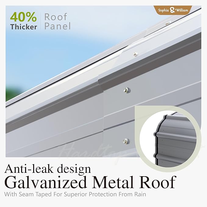 Sophia & William Carport Car Port Metal Canopy 12x25 ft Heavy Duty for Snow, Portable Garage Kit Shed Tent Shelter Metal Frame All Weather Outdoor for Boat with Anti-Leak Seam Taped, Dark Grey