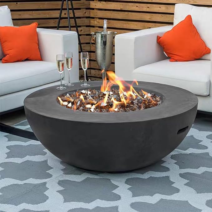 Fire Glass for Propane Fire Pit, 1/4 Inch High Reflective Fireplace Glass Rocks for Fire Pit Table, 10 lbs Fire Pit Glass Rocks for Outdoor Fire Table and Landscaping, Copper Reflective