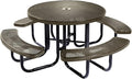 COATEDOUTDOORFURNITURE Heavy-Duty Portable Outdoor Picnic Table with Umbrella Hole, Punched Steel Commercial-Grade Patio Dining Furniture Made in America (46" Round Top, Textured Gold Vein)