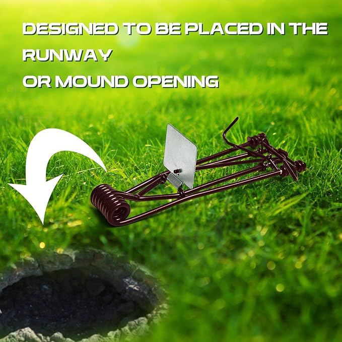 Qualirey 12 Pcs Outdoor Gopher Trap Easy Set Mole Trap Weather Resistant Gopher Killer Vole Killer for Lawn Garden Farm (Coffee)