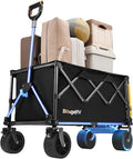 BougeRV Electric Utility Wagon with 133Wh Battery, Foldable Garden Cart, 4" All-Terrain Outdoor Motor-Driven Wagon for Slopes up to 15°, Ideal for Camping, Gardening (Battery Charger NOT Included)