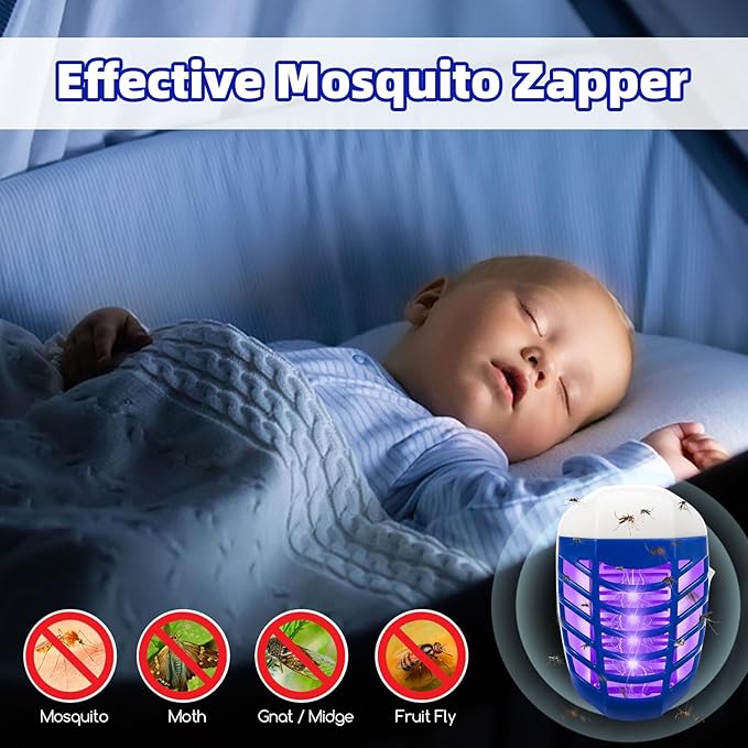 Bug Zapper Indoor Plug in Flying Insect Trap, 6 Pack Electronic Plug in Mosquito Zappers Gnat Insect Fly Zapper Traps Lamp for Home, Kitchen, Bedroom, Living Room,Office, Blue