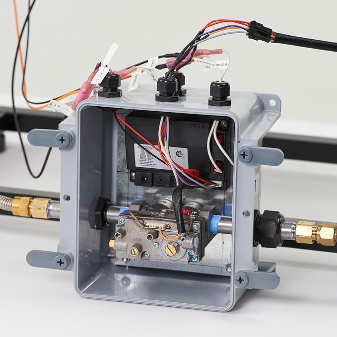 The Outdoor GreatRoom Company Brooks Fire Pit Table with Electronic Ignition (BRK-1224-19-K-CF-DSI-LP), Propane, 30.75x50-Inches