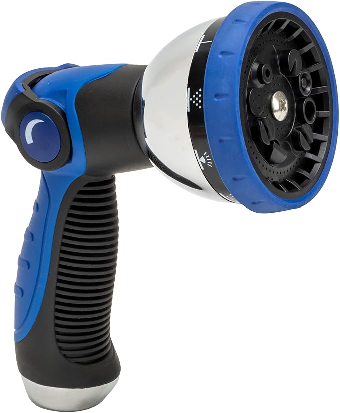 VIKING Hose Nozzle, Garden Hose Nozzle with 10 Spray Patterns, Adjustable Heavy Duty Thumb Control for Washing Car, Watering Plants, Washing Pets, and Home Use