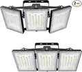 2 Pack LED Flood Lights Outdoor, STASUN 300W 30000lm 6000K Daylight White IP66 Waterproof, Commercial Parking Lot Lights, 3 Heads for Yard Street Stadium Outdoor Area Floodlight Bright Security Lights