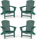BRIOPAWS Adirondack-Chairs-Set of 4 | Fire Pit Chair | Oversized | HDPE Plastic | Weather Resistant | for Deck Outdoor Poolside Campfire | Forest