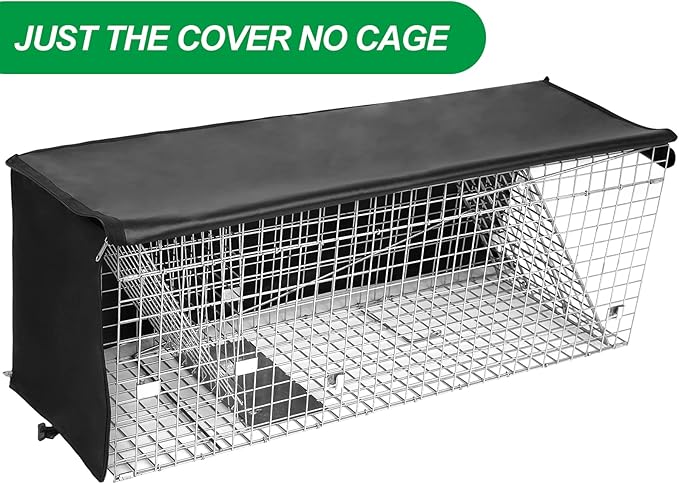 Live Animal Trap Cage Cover, ONly Cover for Cat Trap for Stray Cats 32 Inch Heavy Duty Folding Skunk with Real Door for Raccoons, Opossums, Groundhogs, Skunks, Feral Cats, Squirrels (Only Cover)