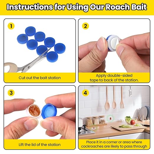 Professional Strength Cockroach Gel Bait, 16 Pack Effective Roach Consume Bait Killer for Heavy Infestations, Pet Safe Formula for Control in Cracks Crevices Walls