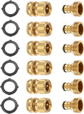 BoArt Garden Hose Quick Connector Set, Solid Brass 3/4 Inch Water Fitings Thread Easy Connect No-Leak Male Female 6 Sets