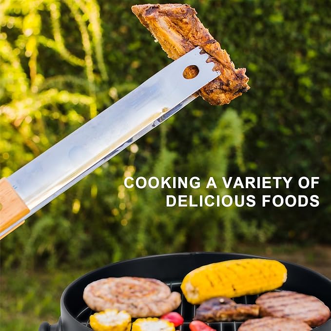 HALNYHYFD Charcoal BBQ Smoker, 16 Inch Heavy Duty Grill with 2 Cooking Area and Thermometer, 4 In 1 Vertical Smokers Grill for Outdoor Camping Backyard Picnic Party