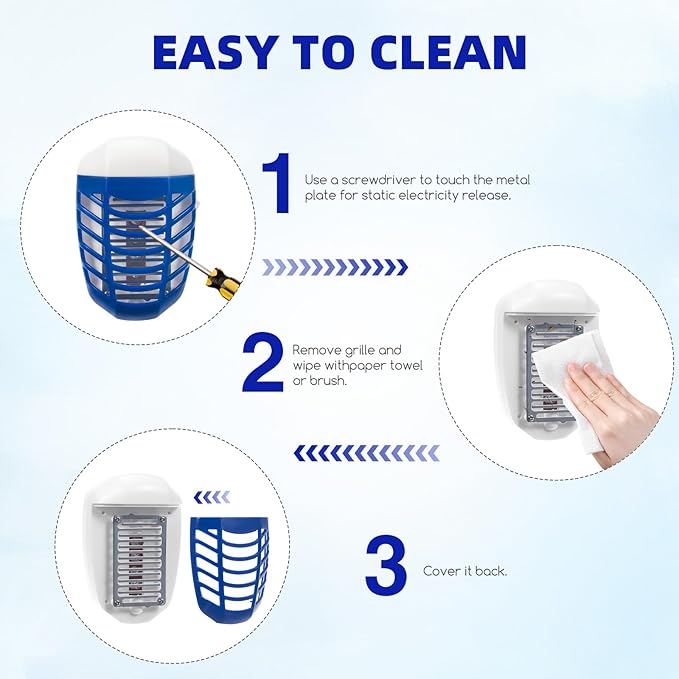 Bug Zapper Indoor Plug in Flying Insect Trap, 6 Pack Electronic Plug in Mosquito Zappers Gnat Insect Fly Zapper Traps Lamp for Home, Kitchen, Bedroom, Living Room,Office, Blue