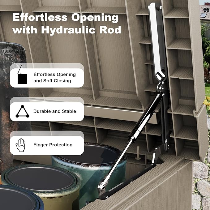 280 gallon Deck Boxes Resin Material Outside Storage Box Large Storage Bins with Lids Deck Boxes Outdoor Waterproof for Outdoor Use