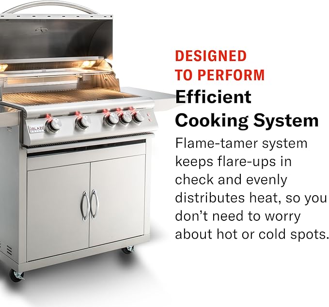 Blaze Gas Grill | 40-inch Built-in Propane Gas Grill | 5 Burner BBQ | Premium Outdoor Kitchen | Best in Class Warranty | LTE+ | BLZ-5LTE3-LP