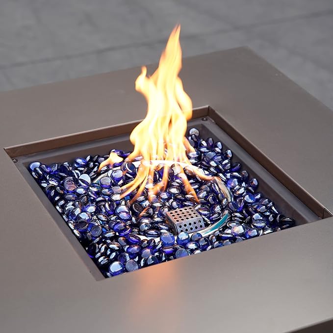 Mr. Fireglass 10 Pound Fire Glass Beads, 1/2" Reflective Round Fire Glass Drops for Fireplace Fire Pit & Lanscaping, High Luster Royal Cobalt Blue