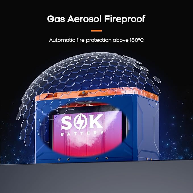 SOK Battery 12V 314Ah LiFePO4 Battery Marine Grade Low-Temp Protection Power Outage, Built-in Heater, ABS Casing for RV or Solar Marine, Boat and Wind Off-grid Applications