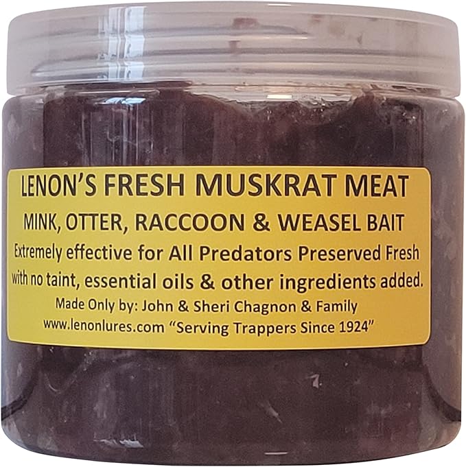 Lenon's Fresh Muskrat Meat Bait for Weasel, Mink, Otter and Raccoon