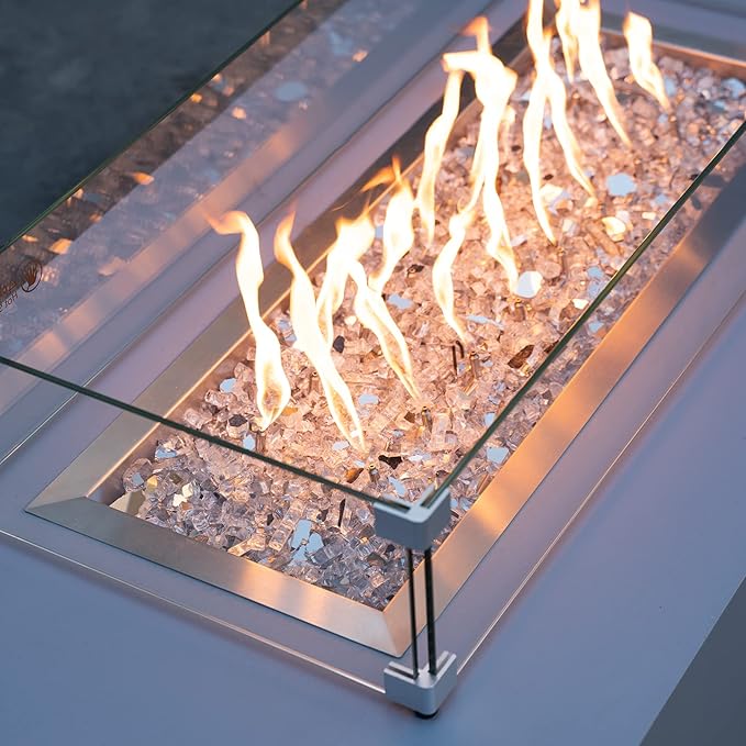 Stanbroil 10-Pound Fire Glass - 1/4 inch Reflective Tempered Fire Glass for Fireplace Fire Pit, Platinum Reflective