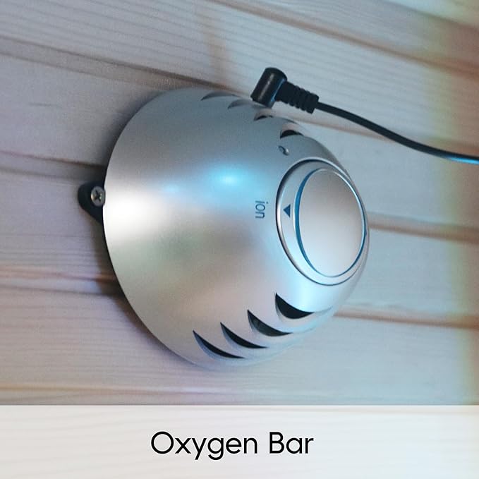 2 Person Infrared Sauna for Home-Luxury Spa with Exclusive Star Sky Roof & Oxygen Bar, 8 Low EMF Graphene Heaters, Bluetooth