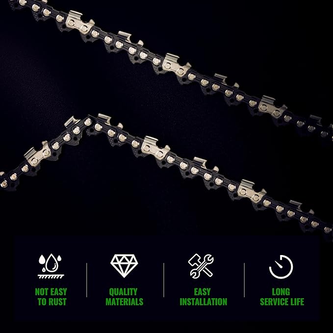 16" Chain Pitch: 3/8” Low Profile 57 Drive Links Replacement Chain For Electric Chainsaw Gas Chainsaw .050" Gauge