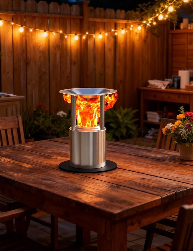 Heat Deflector for Solo Stove Mesa, Portable Fire Pit Heat Deflector with 3 Detachable Legs, Accessory for Mesa Fire Pit, Captures and Redirects Warmth, 304 Stainless Steel
