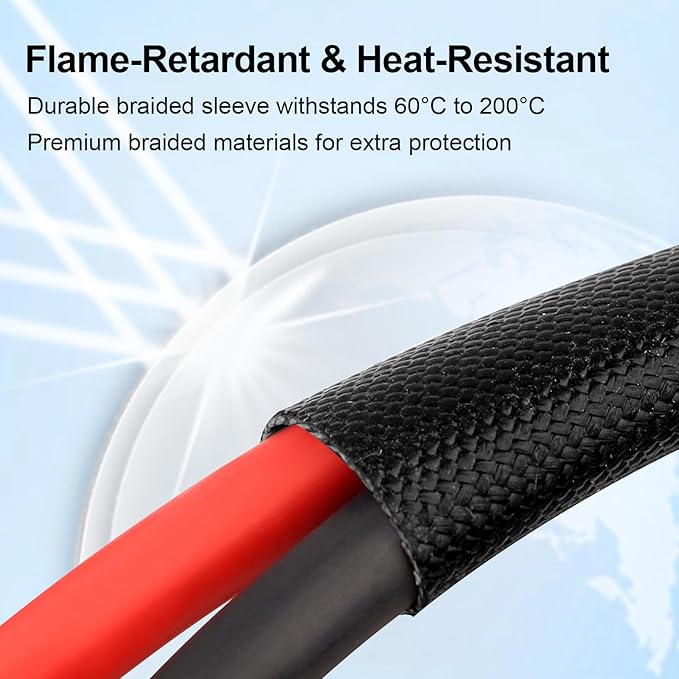 XRDS -RF Solar Panel Cable 30FT, 10AWG Solar Extension Cable with Male & Female Solar Connectors, Flame-Retardant Protective Sleeving Solar Cable, Weatherproof PV Wire for Solar Panel Connection