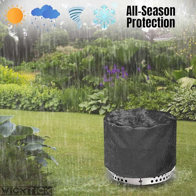 28 Inch Round Fire Pit Cover for Solo Stove Yukon 2.0, 600D Heavy Duty Waterproof Firepit Accessories for Outdoor Camping, All-Weather Resistant