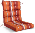 EAGLE PEAK Tufted Outdoor/Indoor High Back Patio Chair Cushion, Set of 1, 46'' x 22'', Red Stripes