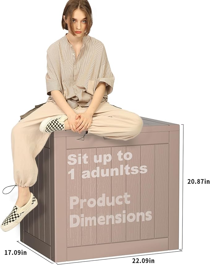 30 Gallon Deck Box Large Outdoor Storage for Patio Furniture,Outdoor Cushions,Garden Tools and Pool Supplies,Waterproof,Resin,Lockable(Grey)