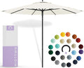Midtown Umbrellas Push Pop Sunbrella Umbrella 8 Feet Outdoor Umbrella in White Fabric - Patio Umbrella, Backyard Umbrella, Garden Umbrella, Picnic Table Umbrella & Pool Umbrella - Black Pole