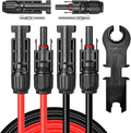 30 Feet 10AWG Solar Extension Cable with Female and Male Connector, Twin Wire Solar Panel Wire Adapter for Home, Shop and RV Solar Panels (30FT Red + 30FT Black)