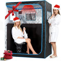 2 Person Portable Infrared Sauna for Home, Oversize Saunas Tent with Remote Control, Two Person Dry Heated Indoor Sauna Spa for Relaxation & Detox, 2 Foldable Sauna Chairs for Gym