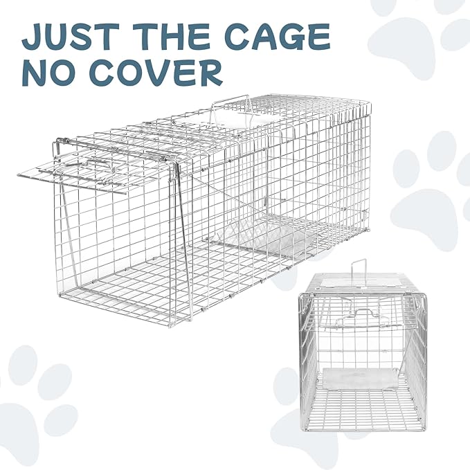 Animal Trap 26"x10"x9" Cage Trap,Heavy Duty Folding Raccoon Traps Live Animal Cage Trap,Humane Catch and Release Stray Cats,Squirrels,Rabbits