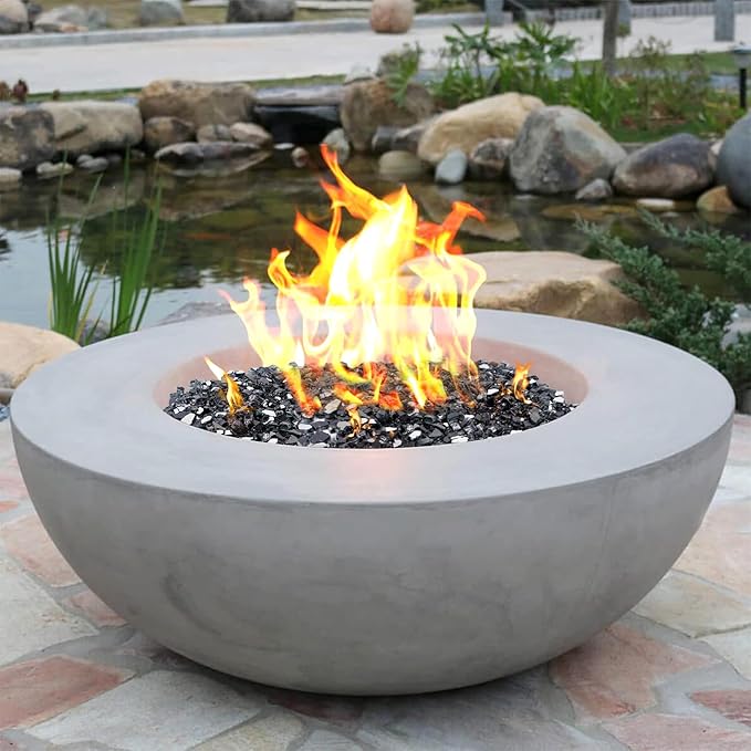 Mesida Fire Glass for Propane Fire Pit - 10 lb Reflective High Luster Glass Rocks, Black 1/2-Inch Fire Pit Glass for Indoor/Outdoor Fireplace & Fire Table, Tempered Decorative Firepit Rocks