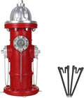 SHGYIBRISK Fire Hydrant for Dogs to Pee On: Dog Fire Hydrant Pee Post Outdoor - 17.5" Training Post Statue for Yard Garden (Red-Silver-Big)